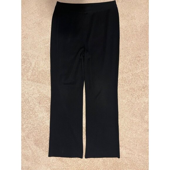Misook Pants Petite Large L P PL Black Flat Front Pull On Classic Washable $278 - Picture 6 of 8